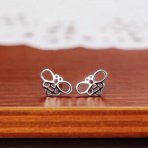 BOGO! Dainty Bee stud Earrings Stainless Steel in Color Silver - NEW